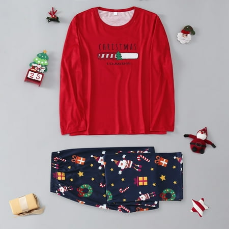 

Christmas Gifts Christmas Printed Parent-Child Long Sleeved Casual Pajamas Set Home Clothes Polyester Red 2Xl