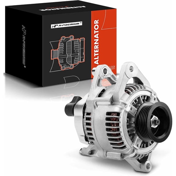 A-Premium Alternator Compatible with Jeep Grand Cherokee 1997 1998 L6 4.0L, Cherokee 1997 1998 L6 4.0L & Dodge Dakota 1997 1998 L4 2.5L, 120Amp 12V CW 6-Groove Pulley