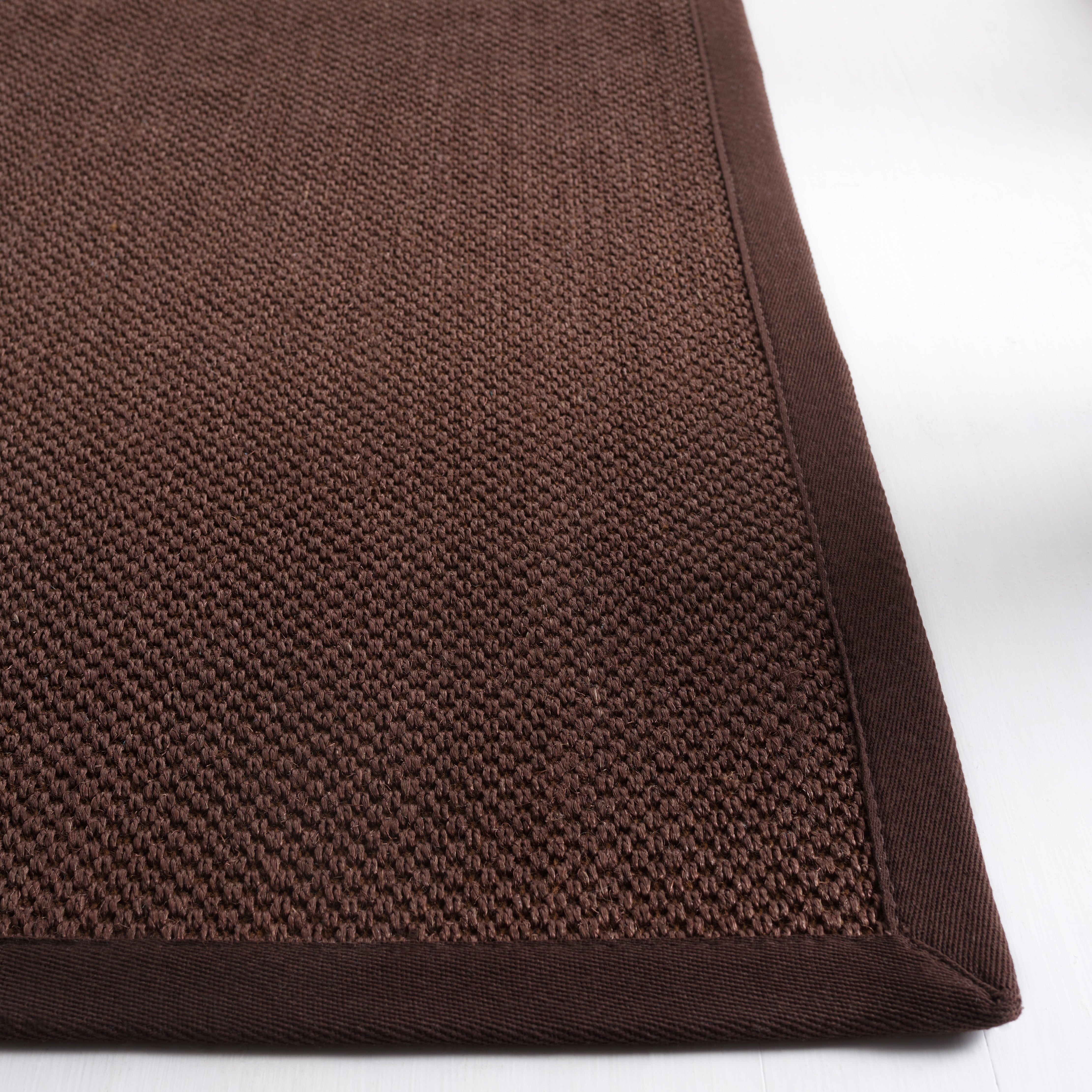 SAFAVIEH Natural Fiber Cindy Solid Runner Rug, Chocolate/Dark Brown, 2'6" x 10'