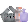 thumbnail image 1 of Bolsa de agua caliente, bolsa de agua caliente de goma para botella de agua caliente con funda de cintura suave para cuello y hombros, espalda, manos, piernas, cintura cálida (púrpura) JAMW Sencillez, 1 of 5