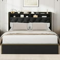 thumbnail image 2 of King/Queen/Full Size Bed Frame,Upholstered Platform with Storage Drawers,Velvet Platform Bed with Headboard,No Box Spring Needed Wooden Slats Bedframe, 2 of 7