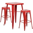 thumbnail image 1 of Flash Furniture 3 Piece Square Metal Pub Set in Red, 1 of 7