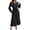 Black, variant on Wdgfv Ruffle Maxi Dress for Women, Pleated A Line Flowy, Business Casual, Holiday Modest Long Sleeve Smocked Spring