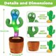thumbnail image 2 of Cactus danzante, juguete de cactus parlante, juguete de cactus danzante que repite lo que dices, juguete inteligente para bebé cactus con luz LED y ajuste de volumen (con caja) Rojo Verde Cocina, Decoración y Otros, 2 of 5