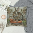 thumbnail image 2 of JEUXUS Easter Bunny Throw Pillow Covers Baroque Victorian midcentury Animal Carrots Plants Vintage Brown Soft Washable Home Decorative Room Office Bedroom Couch Sofa Cushion Cover, 2 of 5
