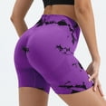 thumbnail image 2 of Outfmvch Tie Dye Workout Shorts for Women High Waist Scrunch Butt Lift Seamless Booty Gym Yoga Shorts Purple S, 2 of 4