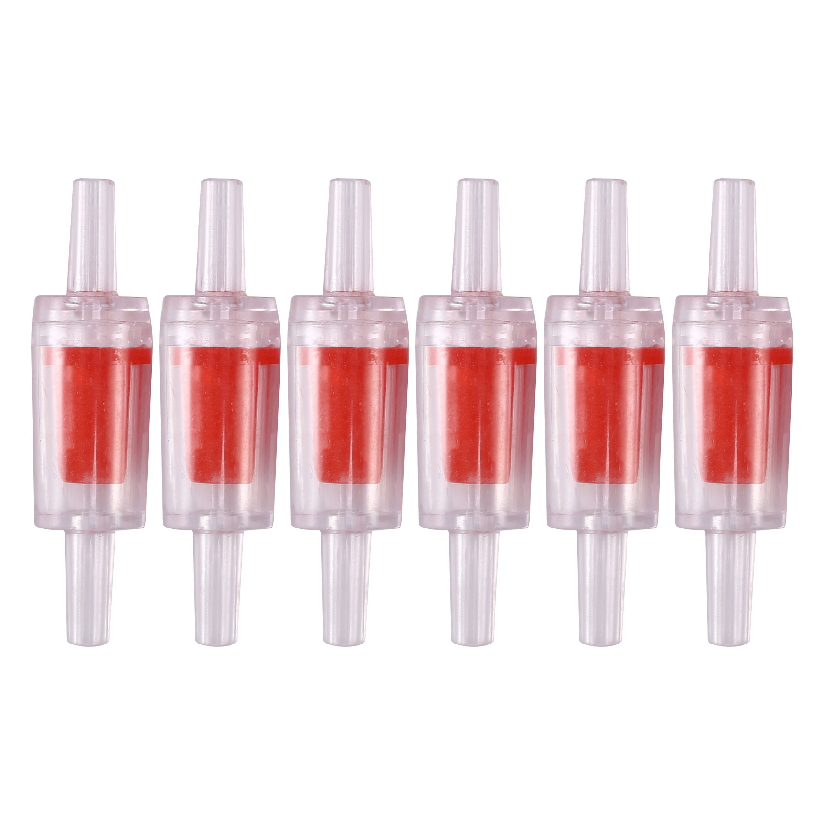 Aquarium Air Pump Check Valves Red Clear Plastic One Way NonReturn
