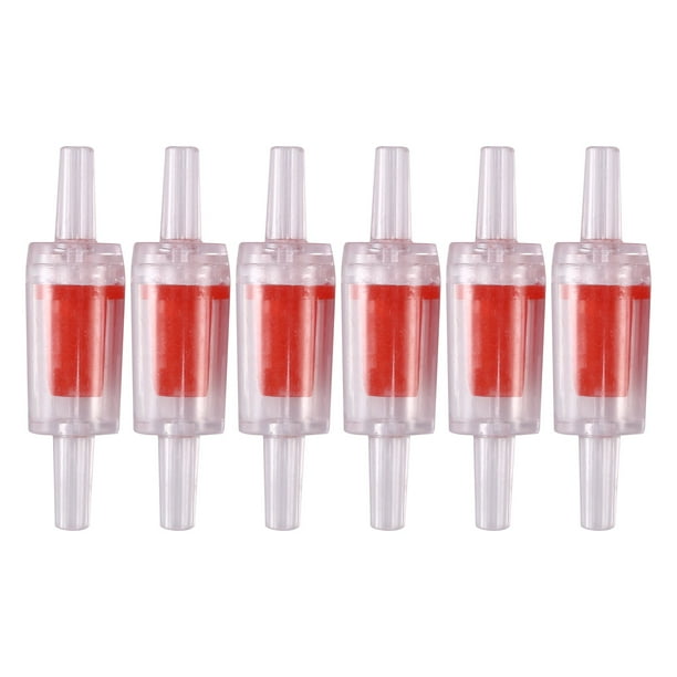 Aquarium Air Pump Check Valves Red Clear Plastic One Way NonReturn