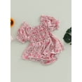 thumbnail image 3 of Bagilaanoe Newborn Baby Girl Romper Dress Floral Short Sleeve Bodysuit 6M 12M 18M 24M Infant Summer Patchwork A-line Dresses, 3 of 9
