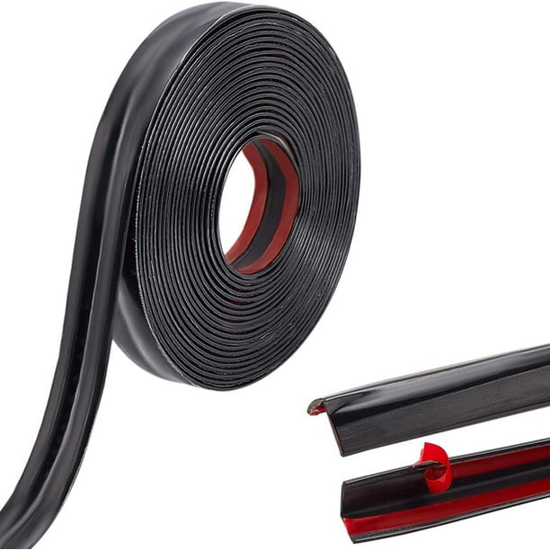 Moldura autoadhesiva flexible y despegable, tira decorativa más ancha, negra, impermeable, para borde de azulejos de pared, marco de espejo, tira de sellador flexible