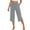 Grey, variant on Women's Summer Wide Leg Capri Pants High Waisted Yoga Workout Casual Loose Stretch Cropped Trousers with Pockets Comfortable Lightweight Split Hem Design(White,M)