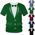 thumbnail image 1 of Xcmzpl T-Shirt de Smoking pour Hommes T-Shirt Graphique de Smoking Grandes Tailles T-Shirts à Imprimé Color Block Col Rond Manches Courtes Chemises Décontractées, 1 of 5