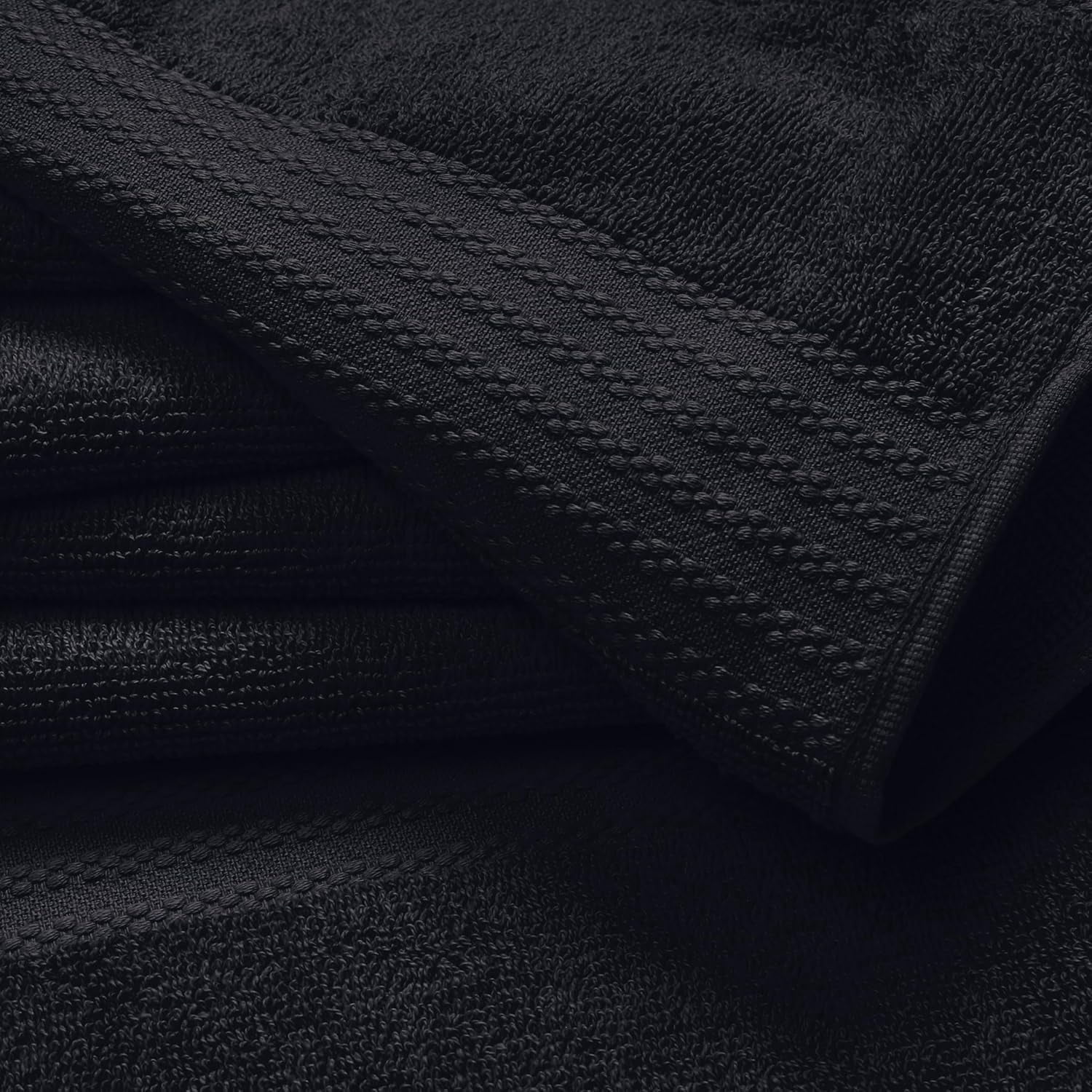 Premium Cotton 4 Pack Bath Towel Set - 100% Pure Cotton - 4 Bath Towels 27x54 - Ideal for Everyday use - Ultra Soft & Highly Absorbent - Black