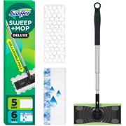 Unbranded Sweep & Mop Deluxe 2-in-1 Floor Mopping and Sweeping Kit, Multi-Surface Kit for Floor Cleaning, Kit Includes 1 Sweeper Device, 5 Heavy Duty Dry Sweeping Cloths, 6 Heavy Duty Wet Mopping