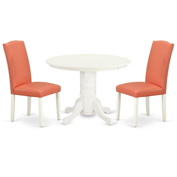 East West Furniture Dining Room Set Linen White, SHEN3-LWH-78