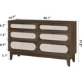 thumbnail image 2 of Commode en Rotin pour Chambre à Coucher, Commode à 6 Tiroirs pour Garde-Robe, Commodes à Tiroirs, Armoire de Rangement en Chêne pour Chambre à Coucher, Salon, Entrée, Couloir, Brun Café, 2 of 7