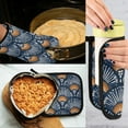 thumbnail image 5 of Yayeee Oven Mitts and Pot Holder Set of 2 Heat Resistant Kitchen Gloves Baking Hot Pad, Blue Elegant Geometric, 5 of 5