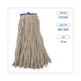 thumbnail image 2 of Cut-End Lie-Flat Wet Mop Head, Cotton, 16oz, White | Bundle of 10 Each, 2 of 7
