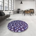 thumbnail image 4 of Ahgly Company Machine Washable Indoor Square Transitional Plum Purple Area Rugs, 4' Square, 4 of 7
