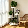 thumbnail image 2 of chaungfeng 3 Tier Plant Stand Indoor, Metal Wood Plant Stands for Indoor Plants Multiple, Corner Tiered Flower Plants Shelf Stand for Living Room Bedroom, 2 of 6