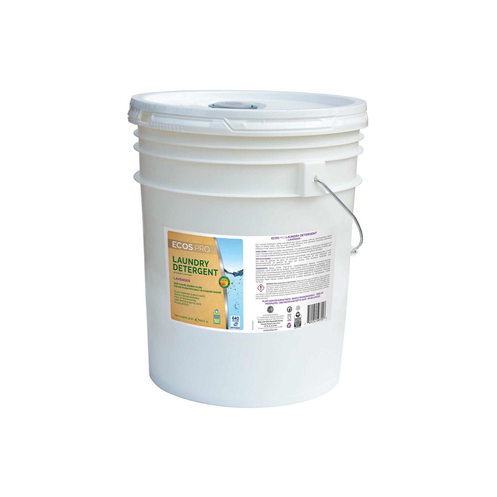 Branded ECOS ProLine Liquid Laundry Detergent, Lavender scent, 5 gallon