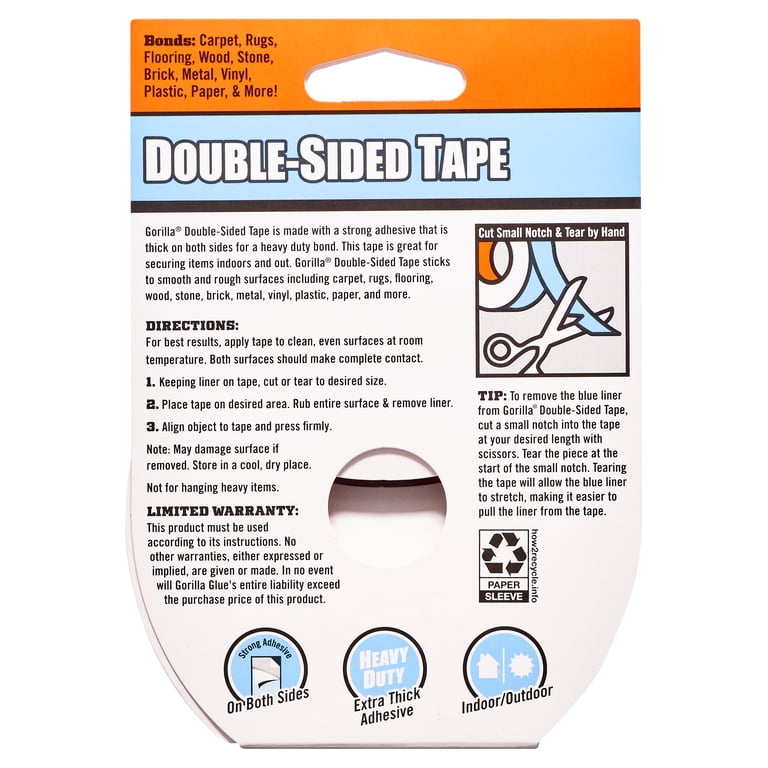 Gorilla Glue Double-Sided Tape, 24 Foot Roll photo 4