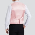 thumbnail image 5 of Suit Vest for Mens Dress Vest Formal Business Vests Slim Fit Waistcoat V-Neck Pink Wedding Vest XL, 5 of 8