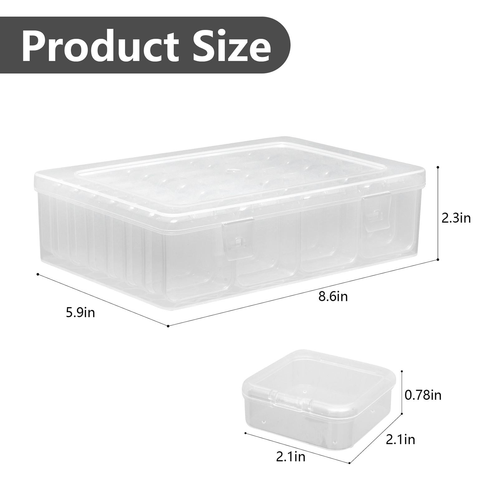 Milageto Mini Carry Case Transparent Container Beads Small Bead Storage Organizer Box 21.8cmx15cmx5.8cm