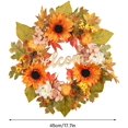 thumbnail image 2 of Guirnalda de otoño artificial con cartel de bienvenida para la decoración de la pared interior de la puerta delantera Guirnalda decorativa de girasoles de 17.7 pulgadas con hoja de arce y hortensia brillar Electrónica, 2 of 5