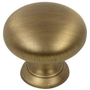 25 Pack - Cosmas 4950BAB Brushed Antique Brass Cabinet Hardware Round Mushroom Knob - 1-1/4" Diameter