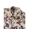 thumbnail image 5 of Michellecmm Men’s Shirt, Long Sleeve Turn-down Collar Button-down Shirt Flower/Leaves Print Fall Casual Tops Streetwear, 5 of 9