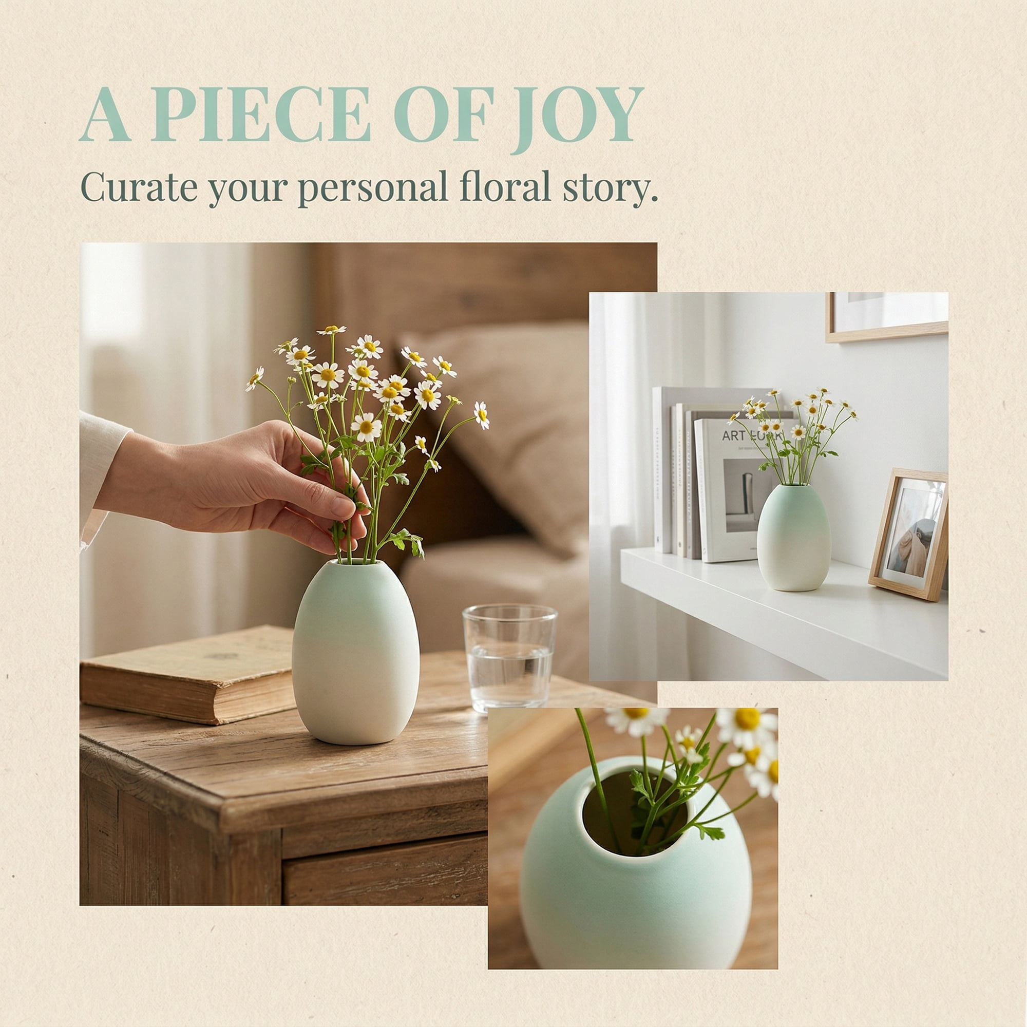 Unique Bargains Mini Ceramic Ribbed Bud Vase for Flower Aqua 2.9"L x 2.9"W x 3.9"H