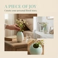 thumbnail image 4 of REGALWOVEN Mini Modern White Ceramic Vase Tiny Ribbed Bud Vase for Single Stem, Minimalist Decorative Small Vase for Bathroom Aqua 2.9"L x 2.9"W x 3.9"H, 4 of 6