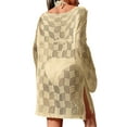 thumbnail image 4 of KOMOO Women Crochet Blouse Cover-Up Hollow Knit Bikini Smock See Through Loose Beach Coverup Dress, 4 of 5