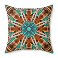 thumbnail image 4 of tan and turquoise southwestern square pillow, living room pillow, bedroom pillow, throw pillow, pillows, accent pillow, 4 of 9