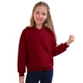 thumbnail image 3 of Boys Girl Fleece Sweatshirts Thick Cotton Comfy Warm Hoodie Casual Solid Color School Outfits Fall Winter Cute Trendy Clothes, 3 of 9