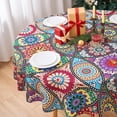 thumbnail image 2 of Boho Round Tablecloth 70 Inch Boho Circle Pattern Table Cloth - Polyester Colorful Bohemian Style Seasonal Round Table Cover Washable Waterproof for Party Picnic Kitchen Dining Indoor Outdoor Décor, 2 of 8