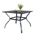 thumbnail image 3 of MEOOEM Square Steel Slat Outdoor Dining Table with Umbrella Hole - Weatherproof for Patio & Backyard, 3 of 3
