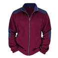 thumbnail image 6 of Men's Corduroy Jacket, Full Zip Patchwork Mock Neck Jackets Fall Winter Loose Mens Sport Coats With Elbow Patches, 6 of 8