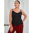 thumbnail image 2 of ebukurty Plus Size Pajama Sets for Women 2 Piece Lace V-neck Sleeveless Sleepwear, Sizes 1XL-3XL/5XL, 2 of 7