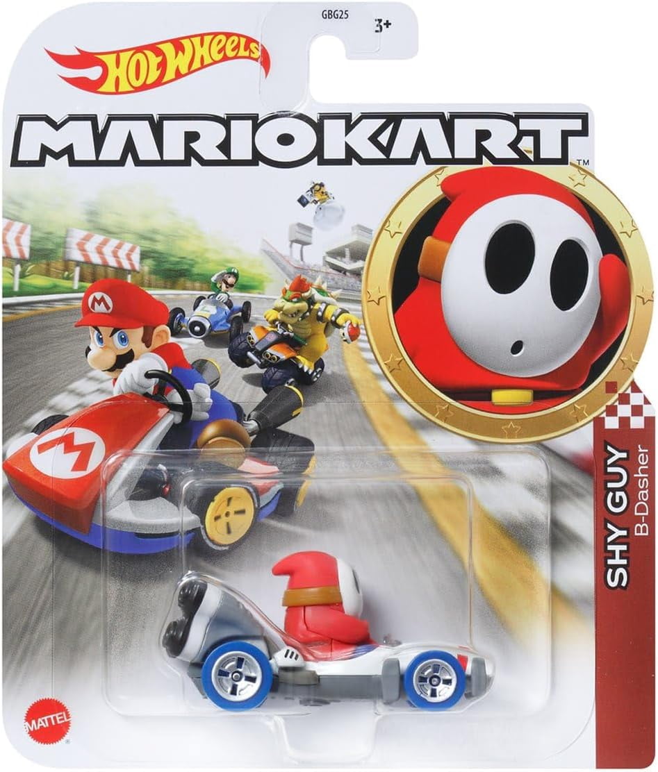 Mattel Hot Wheels Mario Kart Die‑Cast Character Cars Collection (Pack of 8) GBG25-957K – Ages 3+