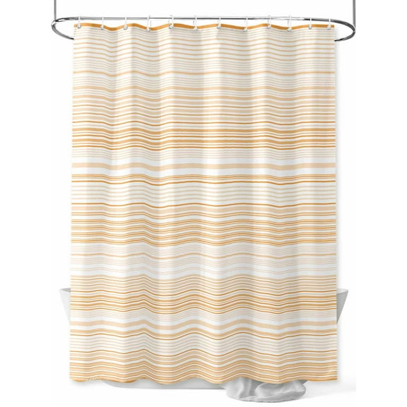 Fsddascl Orange Stripe Shower Curtain Set - 72" x 78" Washable Bathtub Curtain with 12 Hooks, Abstract Art Modern Vertical Striped Waterproof Fabric Stall Shower Curtains for Bathroom/Bathtub Décor
