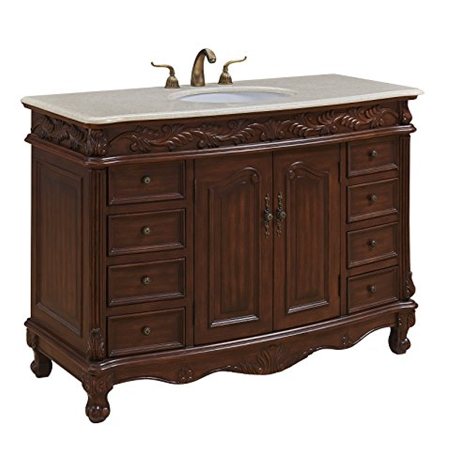 48 in. Single Bathroom Vanity set in Teak color