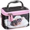 Modella: Black/Pink/Chrome Handle/Black & Brown Dog Laying Down Make Up Bag, 1 Ct