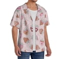 thumbnail image 3 of Zufioo Strawberry Cake Print Mens Button Down Short Sleeve Shirt,Classic Plaid Shirt,Mens Accessories Fashion Shirt-Small, 3 of 6