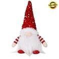 thumbnail image 2 of Christmas Gnome Decorations, Light Up Handmade Gnomes Plush Ornaments with Glitter Sequins Swedish Hat Leprechaun Dwarf, Holiday Table Decor & Gift (Watermelon Red), 2 of 6