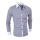 thumbnail image 2 of pstuiky hombres de manga larga, Camisa informal de manga larga a cuadros para hombre, holgada, de talla grande, con combinación de colores Tops de hombre xxl, 2 of 4