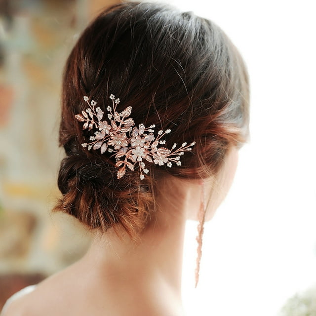 Épingles de Mariée en Or Accessoires de Clips de Mariage Peigne Diamant Perles de Cheveux