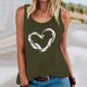 thumbnail image 2 of Gibobby Camiseta sin mangas de verano para mujer, camiseta sin mangas con gráfico de flores , camiseta informal para vacaciones(Verdemilitary,CH), 2 of 4