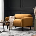 thumbnail image 2 of GDF Studio Sandee Contemporary Upholstered Loveseat, Turmeric Velvet and Matte Black, 2 of 8